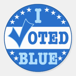 Adesivo Eu votei o partido Democrática azul