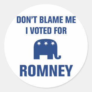 Adesivo Eu votei para Romney
