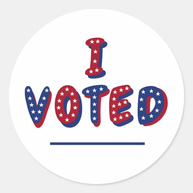 Adesivo Eu Votei Vermelho Branco Azul (Frente)
