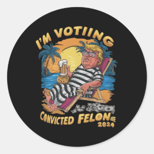 Adesivo Eu Voto Felon Retro Summer Funny Trump