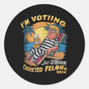 Adesivo Eu Voto Felon Retro Summer Funny Trump