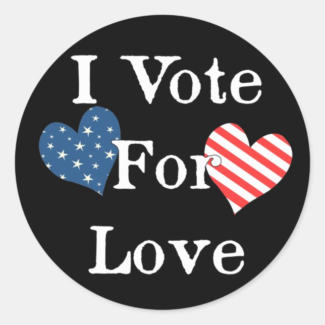 Adesivo Eu Voto Pelo Amor (Frente)