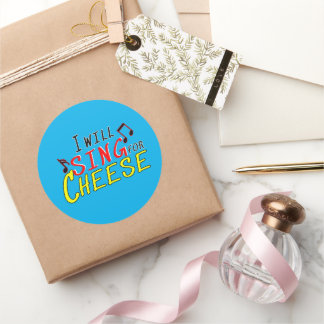 Adesivo Eu vou cantar para queijo - Design de tipografia d