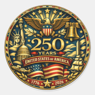 Adesivo EUA 250º Aniversário 1776 - 2026