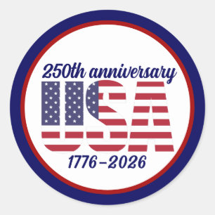 Adesivo EUA 250º Aniversário Semiquincentenário 1776–2026