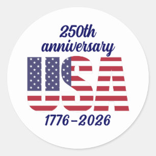 Adesivo EUA 250º Aniversário Semiquincentenário 1776–2026