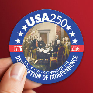 Adesivo EUA 250 - 1776-2026 - Declaração de Independência