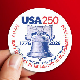 Adesivo EUA 250 - 1776-2026 - Sino da Liberdade Azul Verme