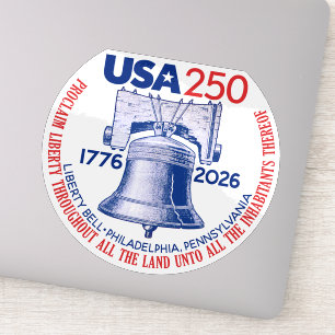 Adesivo EUA 250 - 1776-2026 - Sino da Liberdade Vermelho B