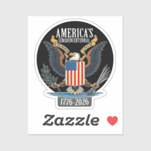 Adesivo EUA 250 - 1776-2026 - Vintage Eagle Casaco of Arms