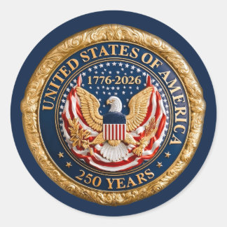 Adesivo EUA 250 Anos 1776-2026 Bandeira Americana Águia