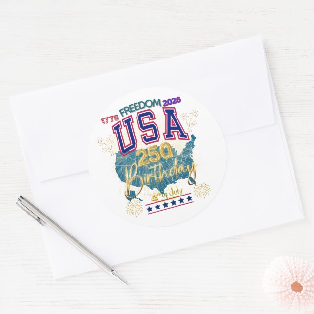 ADESIVO EUA 250 ANOS DE LIBERDADE (Envelope)