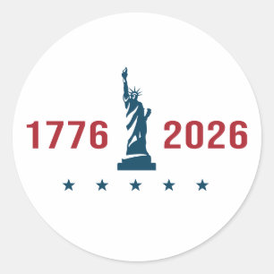 Adesivo EUA 250 Patriótico 1776 2026 Estátua da Liberdade