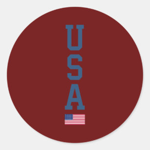 Adesivo EUA American Flag Vertical Text Patriótico 4º do