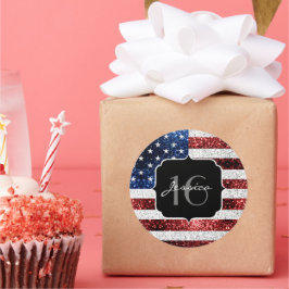 Adesivo EUA bandeira vermelho azul brilho brilho branco do