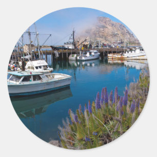 Adesivo EUA, Califórnia. Barcos Atracados em Morro Bay