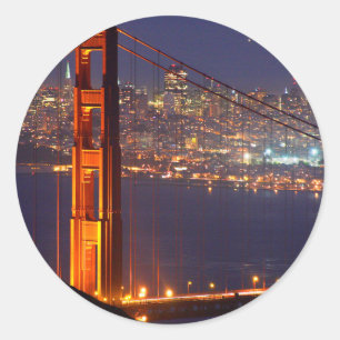 Adesivo EUA, Califórnia. Ponte Golden Gate à Noite