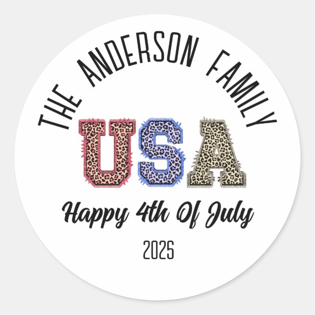 Adesivo EUA Cheetah Impressão Personalizado Nome da Reuniã (Frente)