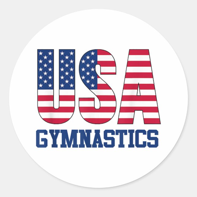 Adesivo EUA com American Flag Gymnastics Sports (Frente)