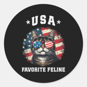 Adesivo EUA: Felino Felino Orgulhoso Espírito Gato America