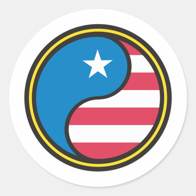 Adesivo EUA Flag Yin Yang (Frente)