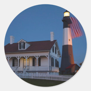 Adesivo EUA, Geórgia, Tybee Island, Bandeira Hasteada