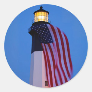 Adesivo EUA, Geórgia, Tybee Island, Bandeira Voando 2