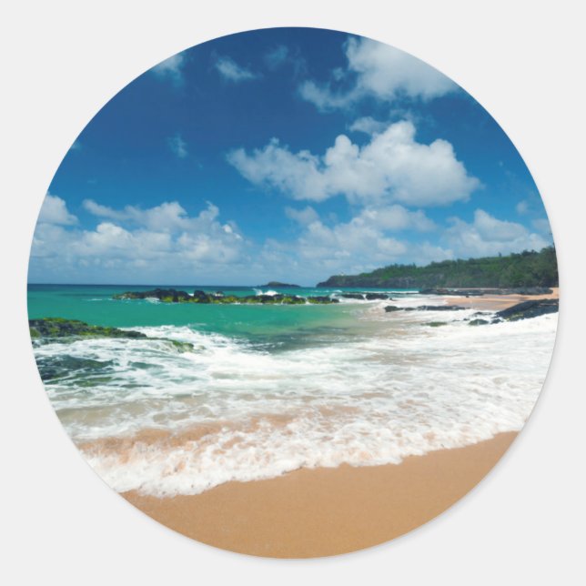 Adesivo EUA, Kauai, Havaí. Uma Mulher Enrola As Rochas (Frente)