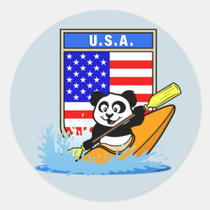 Adesivo EUA Kayaking Panda