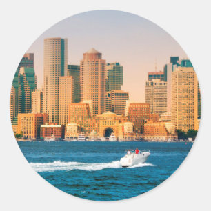Adesivo EUA, Massachusetts. Panorama da Orla de Boston