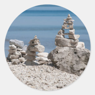 Adesivo EUA, Michigan. Torres de Pedra na Praia