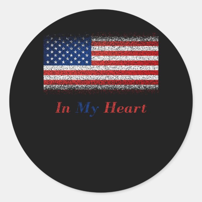 Adesivo EUA no meu pavilhão Heart United State (Frente)