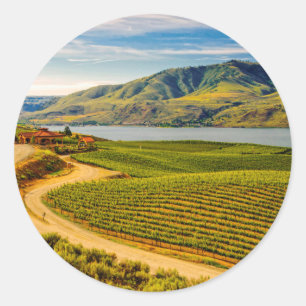 Adesivo EUA, Washington, Lago Chelan. Benson Vineyards