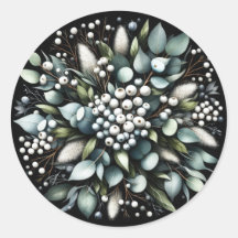 Eucalipto e Airelas de Neve Wreath Watercolor