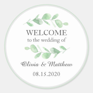 Adesivo Eucalipto sai. Boas-vindas ao casamento da Woodlan