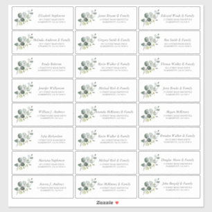 Adesivo Eucalipto Verde Nomes de Convidados Menores
