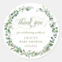 Eucalipto Verdura Baby Shower Obrigado Favor