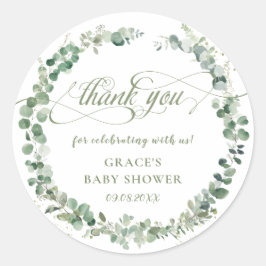 Adesivo Eucalipto Verdura Baby Shower Obrigado Favor