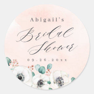 Adesivo Eucalyptus anemone chá de panela rústico floral