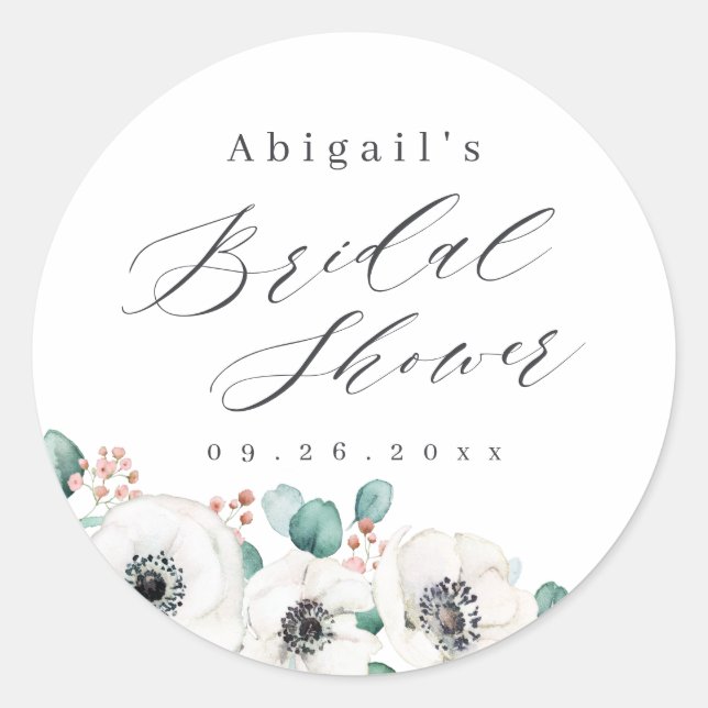 Adesivo Eucalyptus anemone chá de panela rústico floral (Frente)