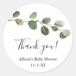 Adesivo Eucalyptus aquarela simples favor obrigado você