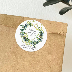 Adesivo Eucalyptus Floral Wreath Dois Torna-Se Um Casament