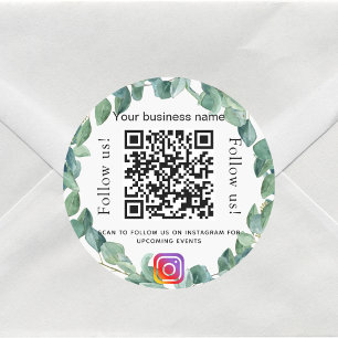 Adesivo Eucalyptus greenery business qr code instagram