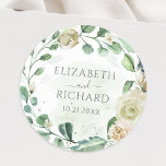 Adesivo Eucalyptus Greenery Deixa Casamento Floral Elegant<br><div class="desc">Um adesivo de casamento floral elegante,  com rosas de aquarela e folhas de eucalipto.</div>