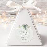 Adesivo Eucalyptus Greenery Dourado Deixa Casamento Elegan<br><div class="desc">Belo casamento Obrigado paus com aquarela eucalipto e folhas de ouro.</div>