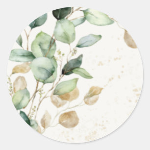 Adesivo Eucalyptus Greenery e Acentos Dourados Casamento