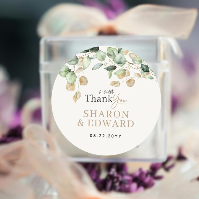 Adesivo Eucalyptus Greenery e Casamento Dourado (Criador carregado)