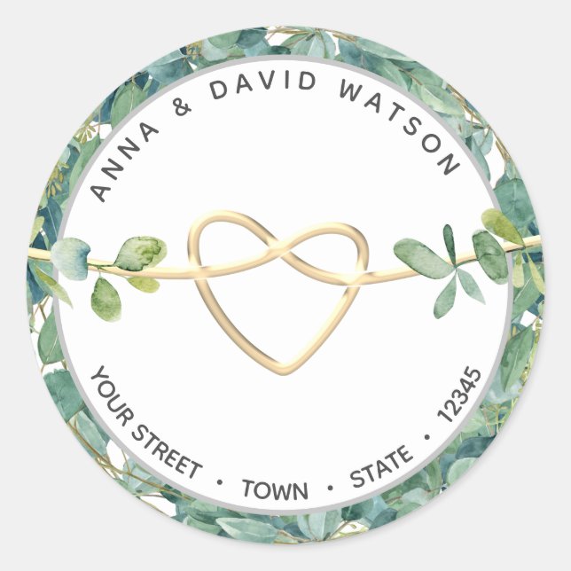 Adesivo Eucalyptus Greenery Endereço de Retorno (Frente)