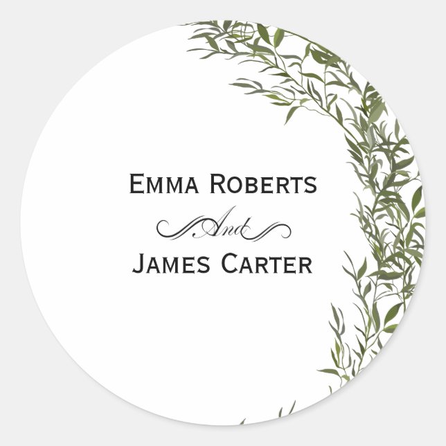 Adesivo Eucalyptus Greenery Round Sticker (Frente)