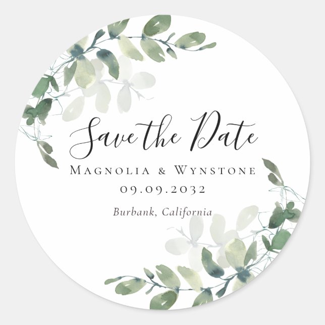 Adesivo Eucalyptus Greenery Salvar a Data (Frente)